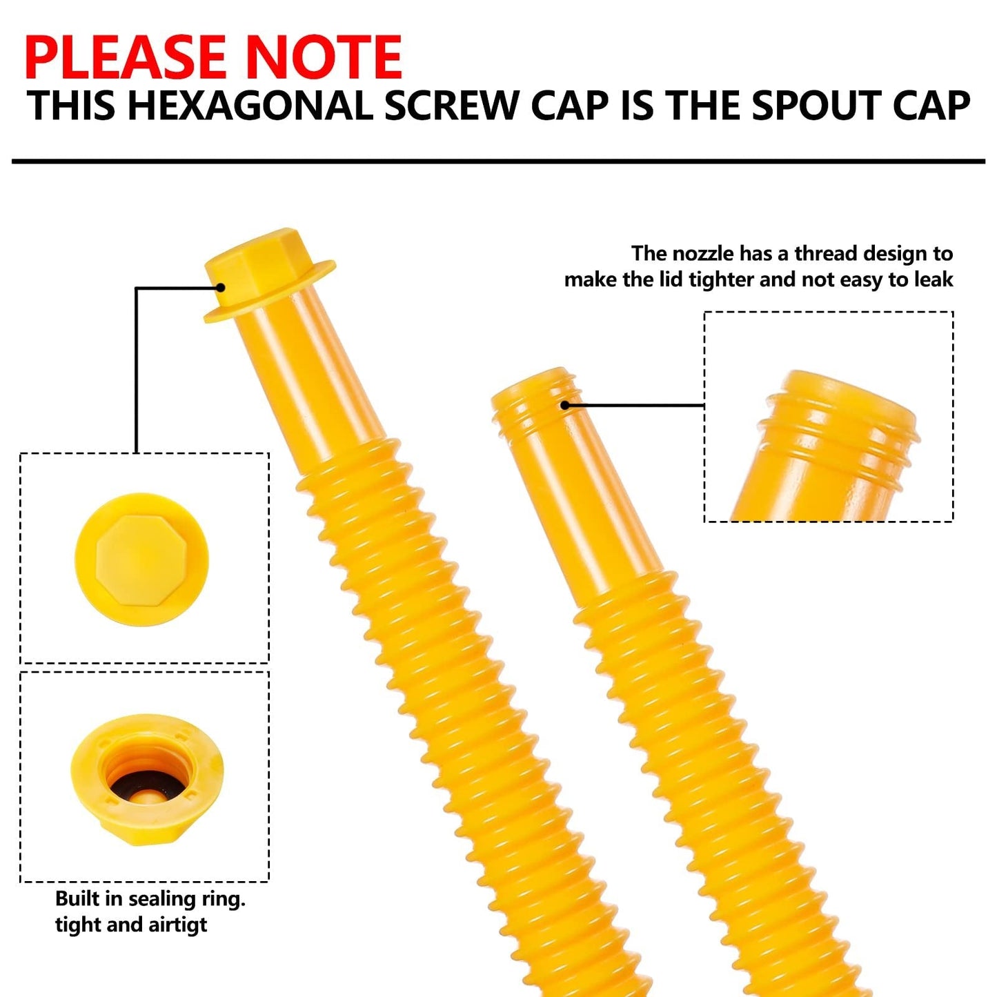 Upgraded Gas Can Spout Replacement Kit – Flexible Leak-Resistant Fuel Nozzle for Most 1–10 Gallon Cans