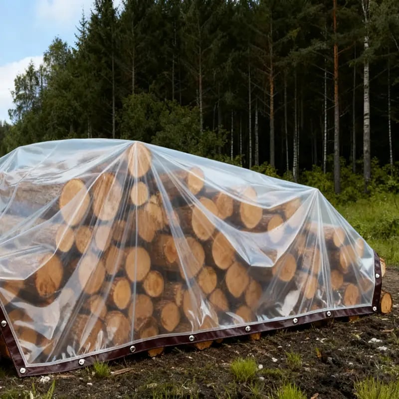 🎉Clear Waterproof PE Tarp – Transparent Outdoor Cover with Metal Grommets