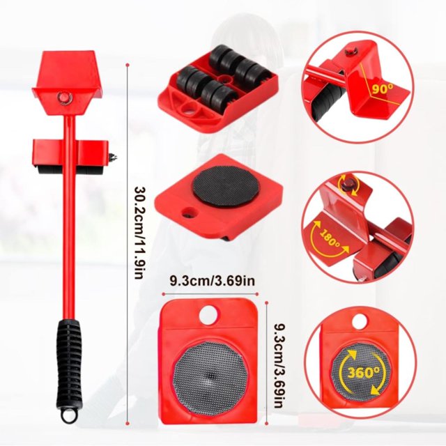 Furniture Lift Mover Tool Set with 4 Wheels