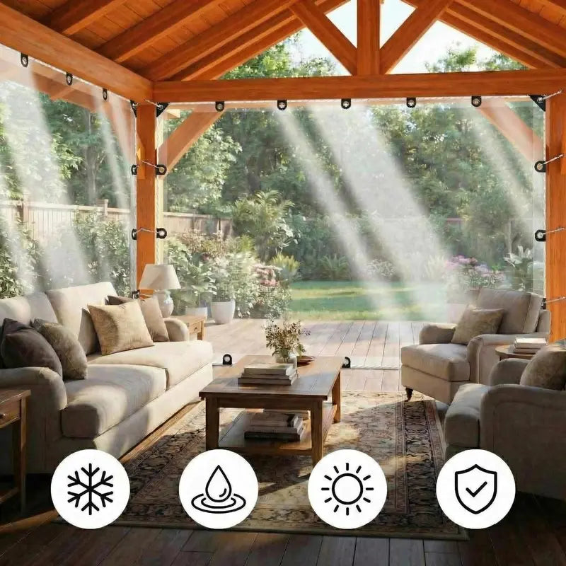 🎁14 Mil Heavy-Duty Transparent PVC Vinyl Tarp