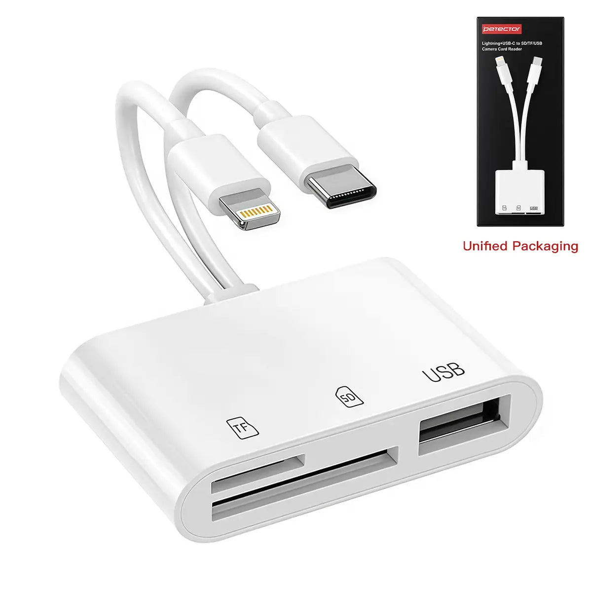 🎁Portable 3-in-1 SD TF Card Reader With Dual Connectors