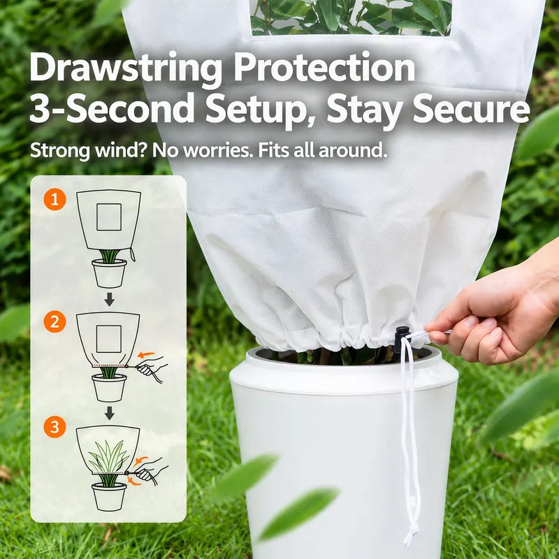 🎁Non-Woven Plant Frost Protection Cover With Zipper &amp; Clear Window