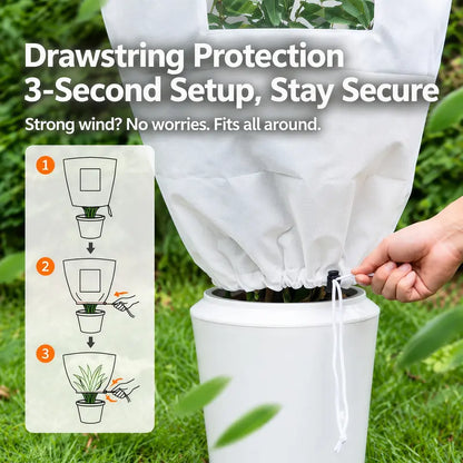 🎁Non-Woven Plant Frost Protection Cover With Zipper &amp; Clear Window