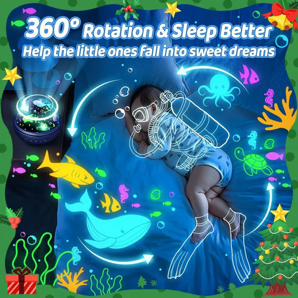 Lámpara de Noche Giratoria 360° con Proyector de Estrellas – Lámpara de Proyección de Galaxias USB para Niños y Decoración de Dormitorio