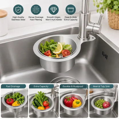 🎁2 Count Stainless Steel Hanging Sink Drain Strainer Baskets
