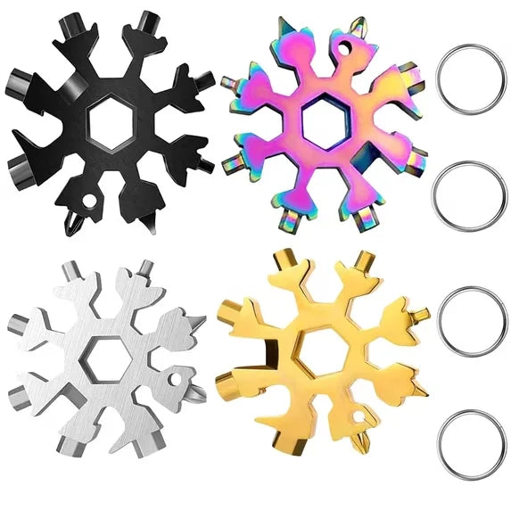 🎁4-Pack 18-in-1 Snowflake Multi Tool Stainless Steel EDC Gadget