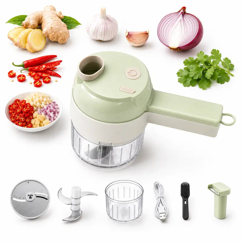 4-in-1 Handheld Electric Food Chopper &amp; Slicer