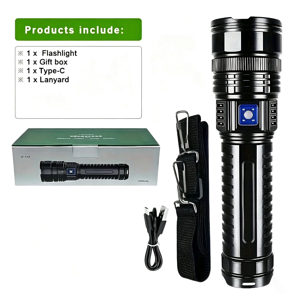 🎁2-in-1 Portable Flashlight Power Bank