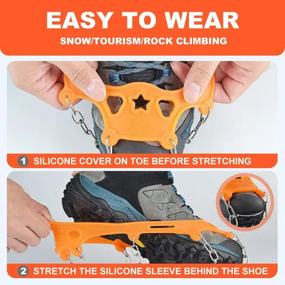 🎁Lightweight 8-Claw Ice Cleats for Shoes &amp; Boots – Anti-Slip Snow Grips