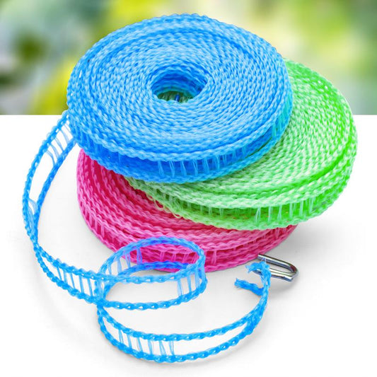 3 Pack Adjustable Windproof Clothesline – 5m (197in) Portable Laundry Drying Rope for Indoor & Outdoor Use