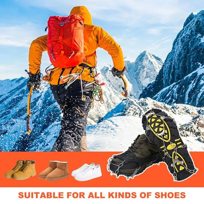 🎁Lightweight 8-Claw Ice Cleats for Shoes &amp; Boots – Anti-Slip Snow Grips