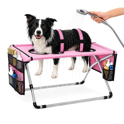 2-in-1 Foldable Pet Grooming Station with Stand