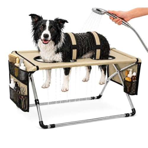 2-in-1 Foldable Pet Grooming Station with Stand