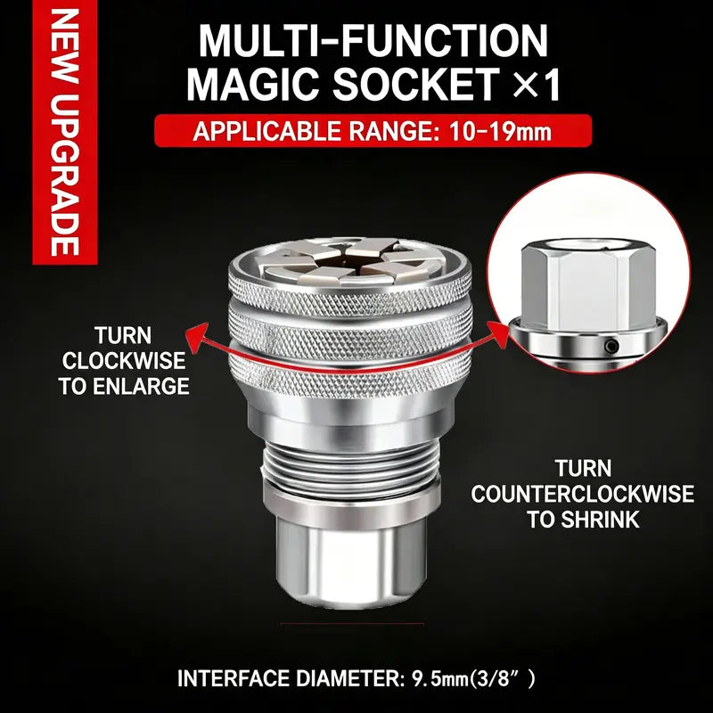 🔧 Multi-Function Universal Socket Wrench Tool | Adjustable Universal Repair Socket for Ratchet Wrench & Power Drill