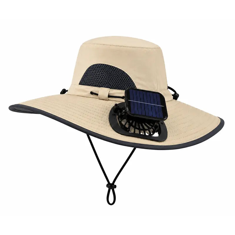 2026 Outdoor Wide Brim Cooling Hat with Dual Fans & UPF 50+ Sun Protection
