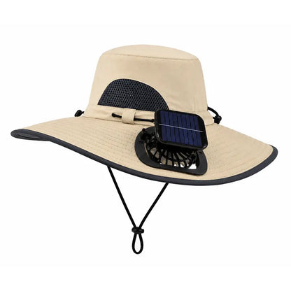 2026 Outdoor Wide Brim Cooling Hat with Dual Fans & UPF 50+ Sun Protection