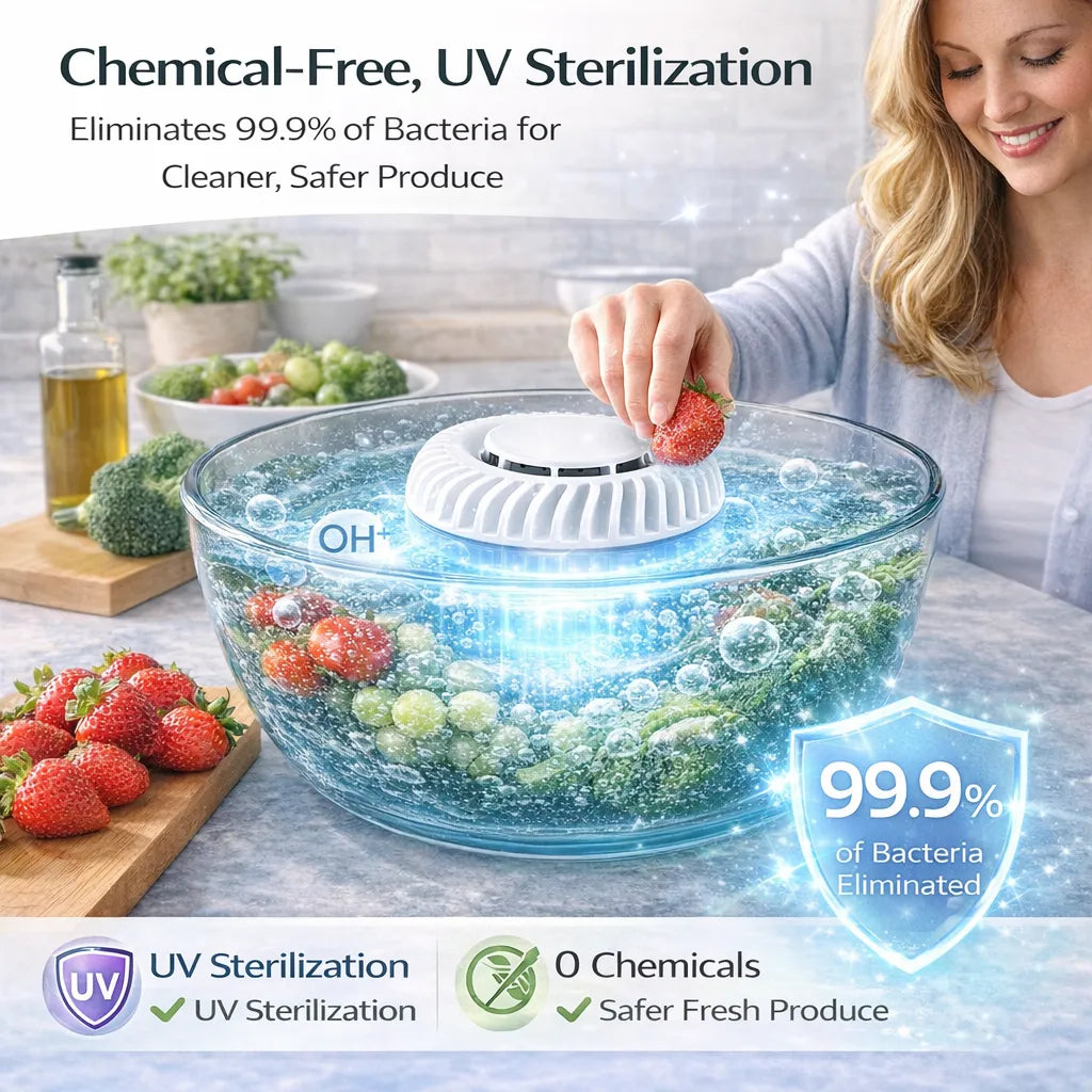 🥬✨ Fruit & Vegetable Washer – Removes Pesticides & Bacteria, No Chemicals Needed