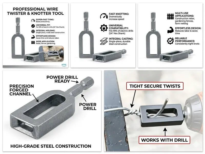 ⚡ Multifunctional Wire Twister / Knotter – High Efficiency Wire Winding Tool