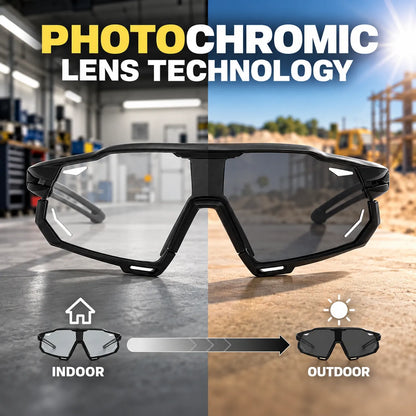🎁Photochromic Safety Glasses With Wraparound Protection & Removable Foam Lining
