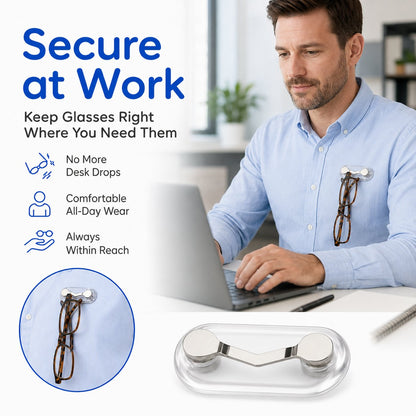 🧲 Magnetic Glasses Holder Clip – Universal Eyewear Hanger