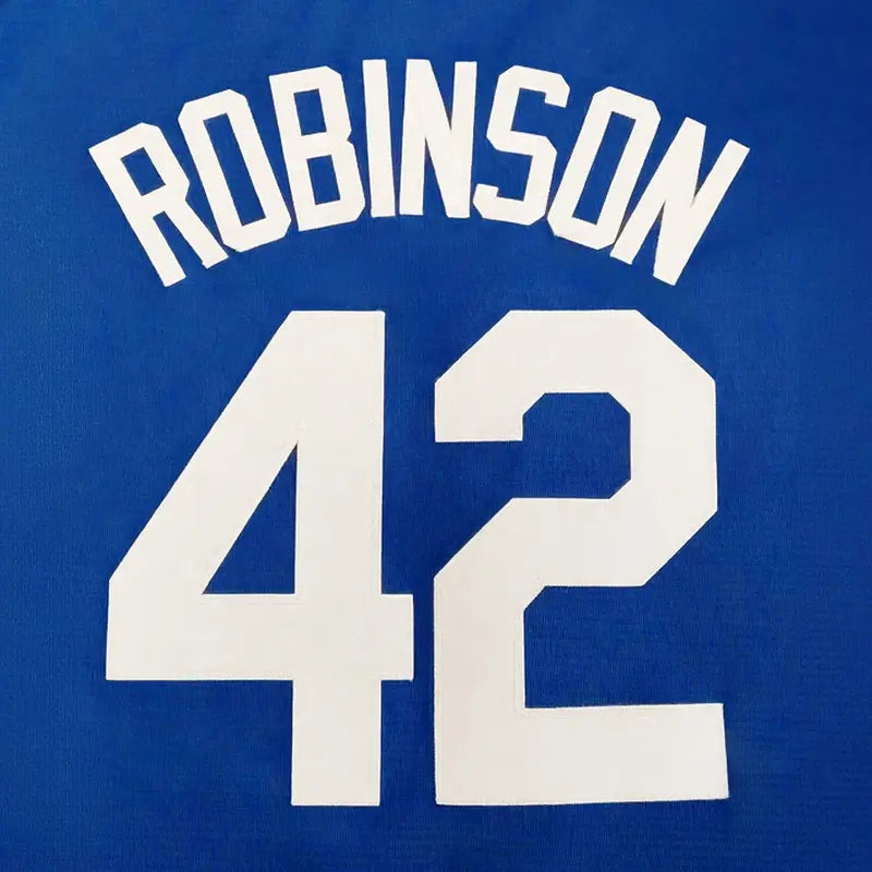 Mens Brooklyn 42 Robinson Baseball Jersey – Legend Vintage Embroidered HipHop Blue Jersey