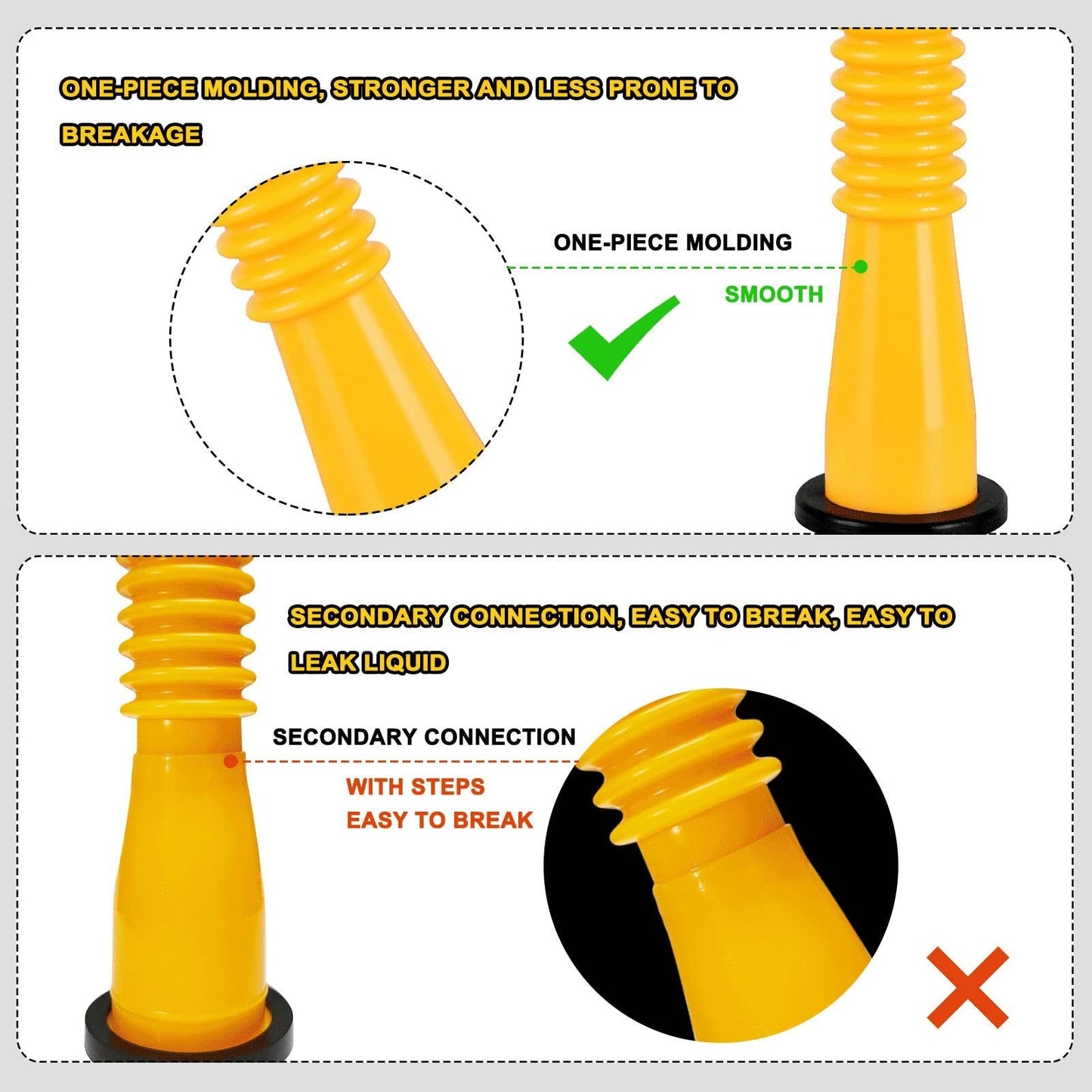 Upgraded Gas Can Spout Replacement Kit – Flexible Leak-Resistant Fuel Nozzle for Most 1–10 Gallon Cans