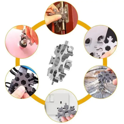 🎁4-Pack 18-in-1 Snowflake Multi Tool Stainless Steel EDC Gadget