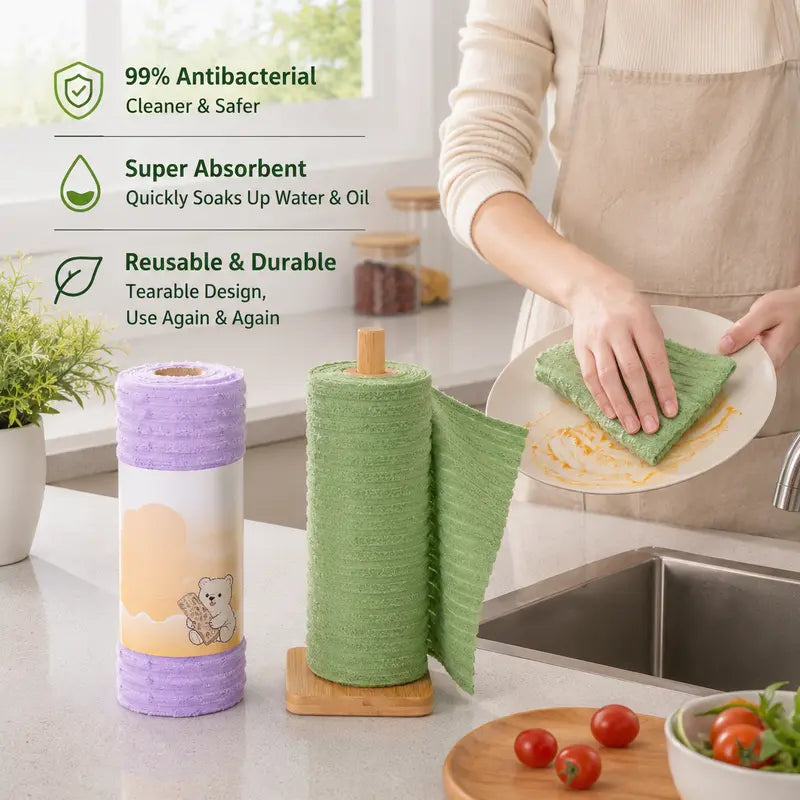 Tearable Plush Cleaning Cloth Roll