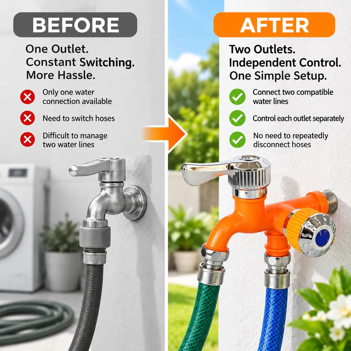 🎁2-Way Dual Outlet Water Faucet