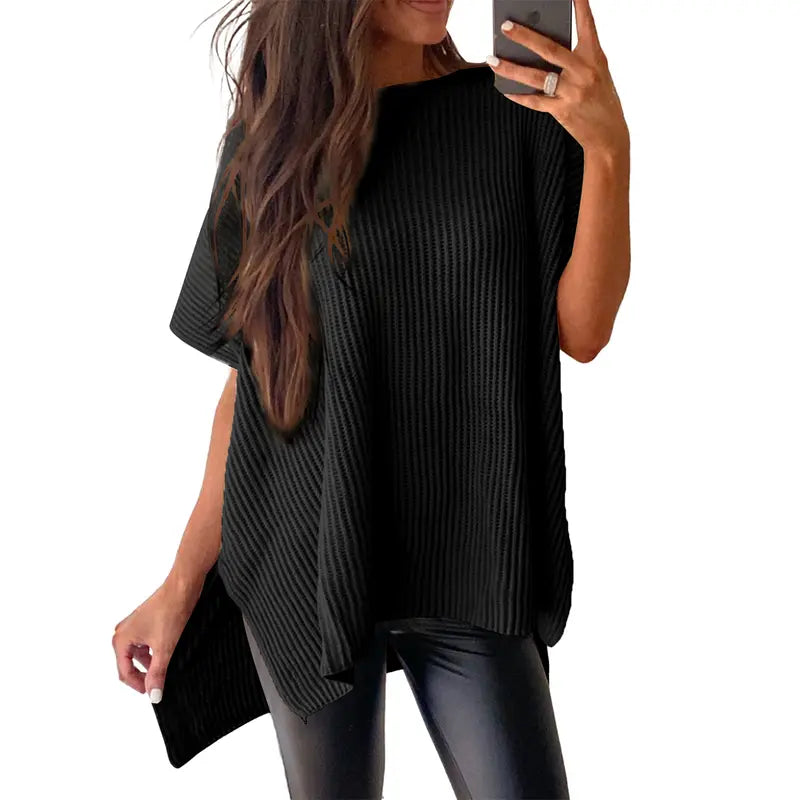 Women's Relaxed Knit Batwing Sleeve Sweater