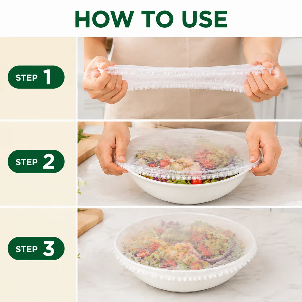 100PCS Stretch Food Covers For Bowls Plates & Containers