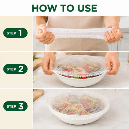 100PCS Stretch Food Covers For Bowls Plates & Containers