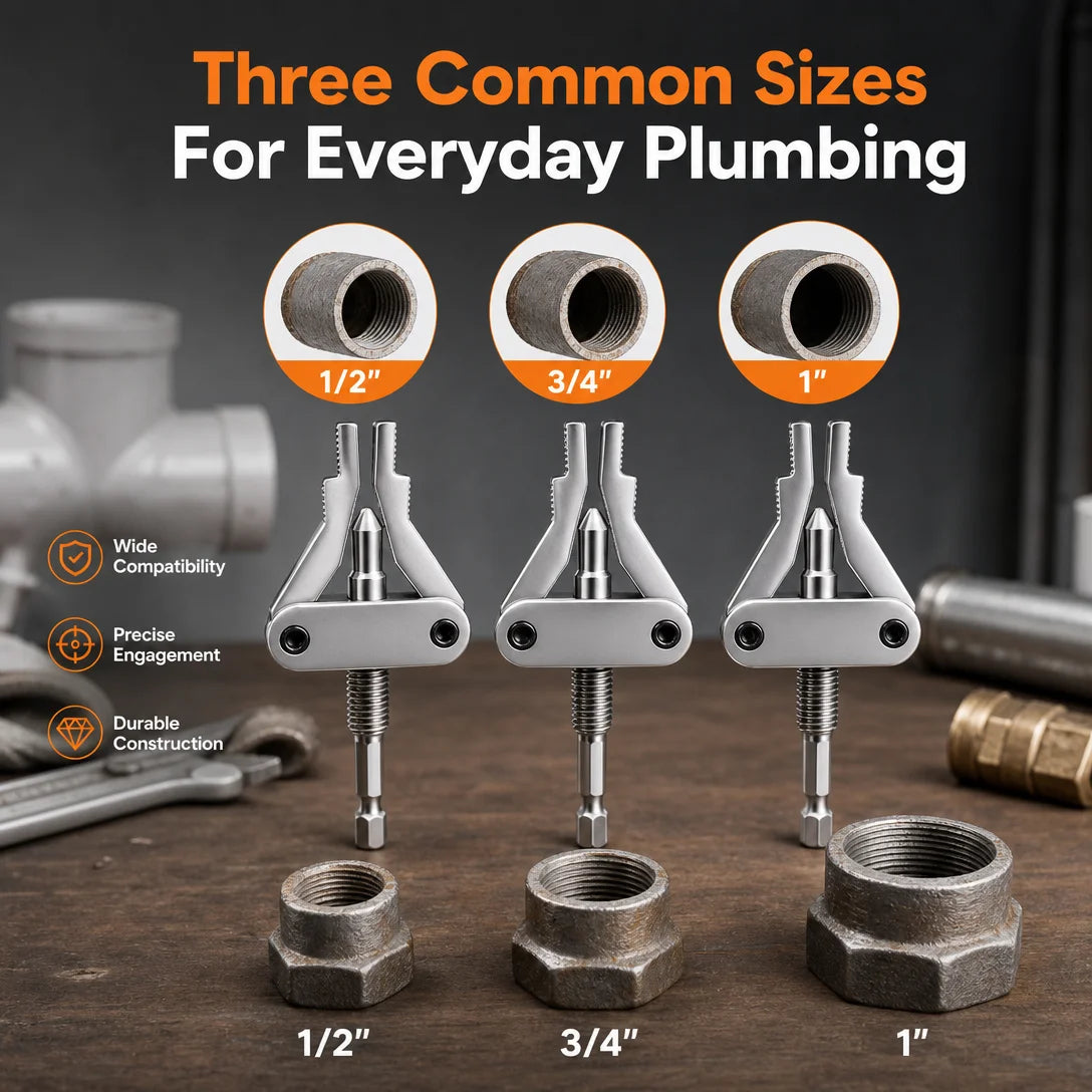 Universal Drill-Driven Broken Pipe Thread Extractor Set