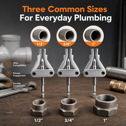Universal Drill-Driven Broken Pipe Thread Extractor Set