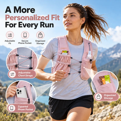 🎁Lightweight Adjustable Running Hydration Vest with Pockets
