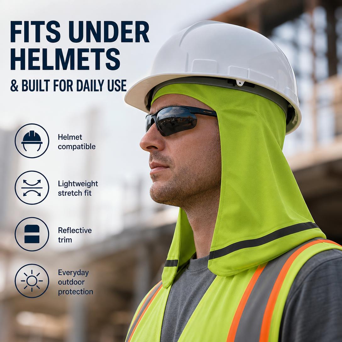 4-Pack Cooling Sun Protection Helmet Cap- 360° Head & Neck Coverage for Work & Outdoor Adventures
