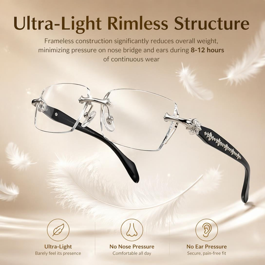 Lightweight rimless glasses