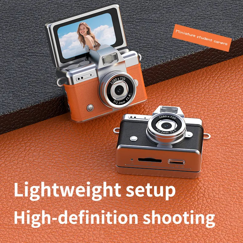 🎁1080P Mini Keychain Digital Camera – Retro Pocket Camera with Flip Screen & Flash, 32GB/64GB Card & Charging Cable Included