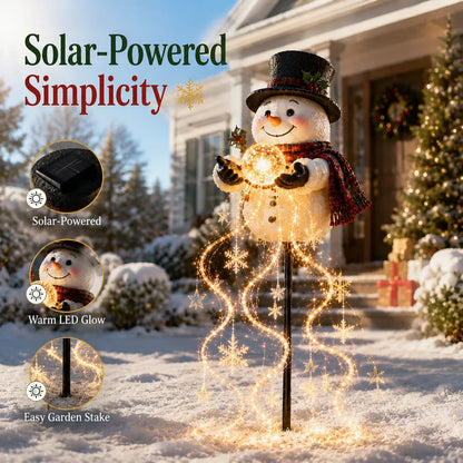 Snowman Magic Fountain Solar Christmas Light