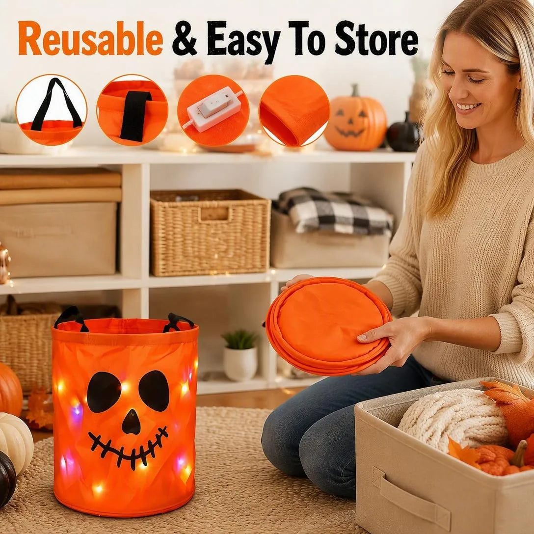 Light Up Halloween Candy Buckets For Trick Or Treating