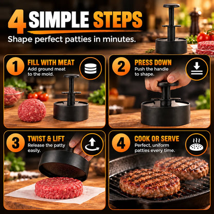 🎁Hamburger Patty Maker with Press Handle – Easy Burger Mold