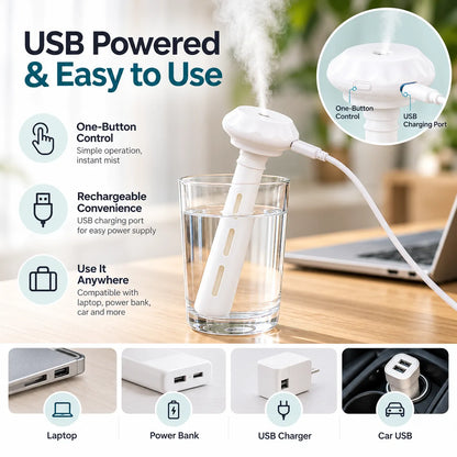 🎁Portable Mini USB Humidifier – Compact Cool Mist for Home & Travel