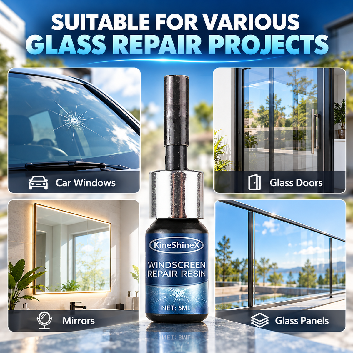 🎁Glass Crack Repair Resin – Windshield & Glass Crack Repair Kit
