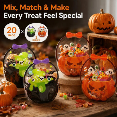 Halloween Pumpkin Treat Bags – 20 Pack