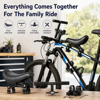 Front-Mounted Kids Bike Seat Set for Family Rides(3PCS)