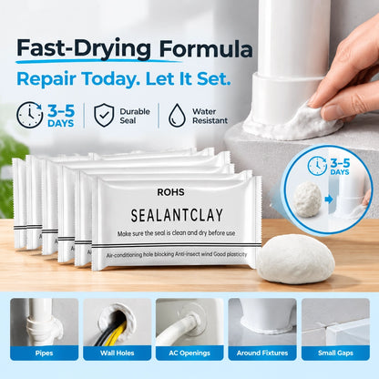 🎁6PCS Moldable Sealant Repair Clay – Fast-Drying Waterproof Gap Filler & Pipe Sealing Putty