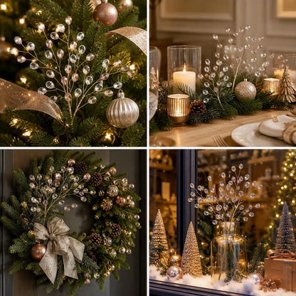Jeweled Pearl Christmas Star Picks for Holiday Décor