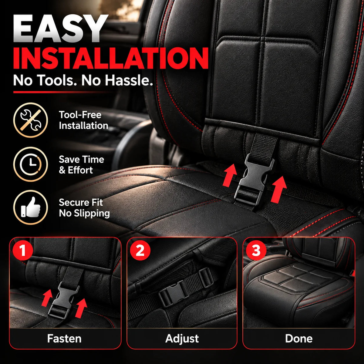🎁Universal 9D PU Leather Car Seat Covers – Full Seat Protection