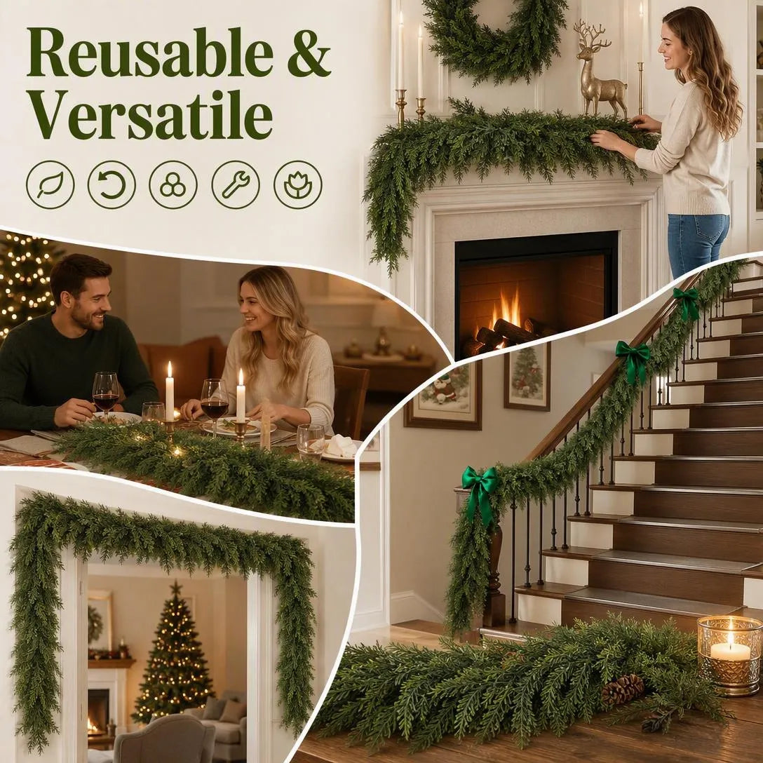 Lush Christmas Cedar Garland For Festive Holiday Decor