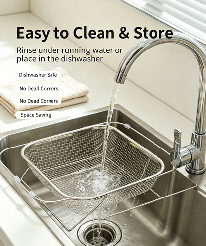 Stainless Steel Expandable Over-The-Sink Colander